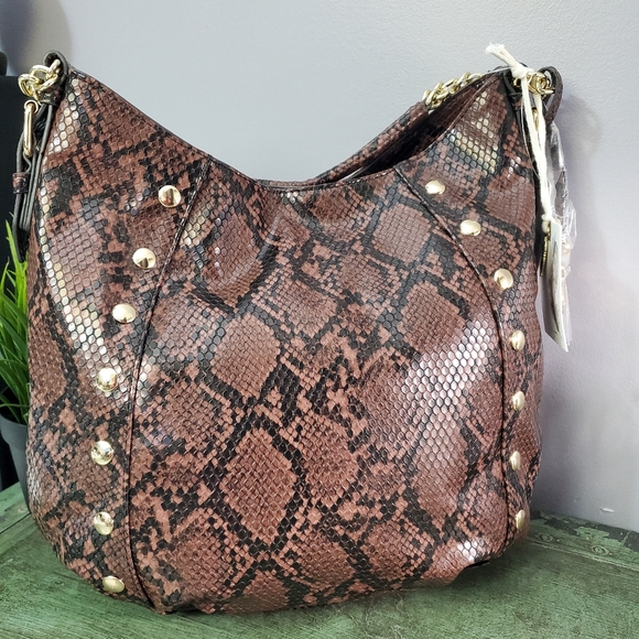 Jessica Simpson Faux Brown Python  "Ruby Hobo" - Picture 1 of 9